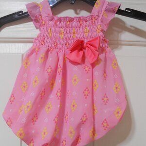 ADORABLE BABY GIRL PINK 1PC BALLOON DRESS ROMPER SIZE 0-3 MONTHS LINED BON BEBE